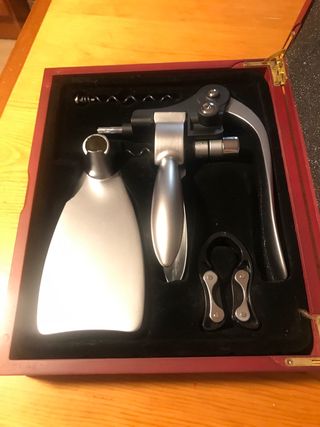 Set Abridor Botellas Vino Caja Madera