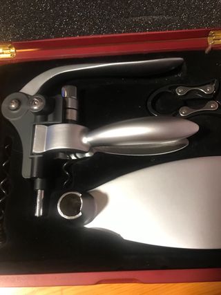 Set Abridor Botellas Vino Caja Madera