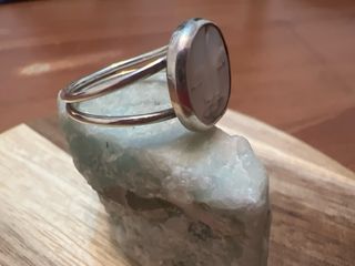 Anillo Plata Nácar Sol y Luna 