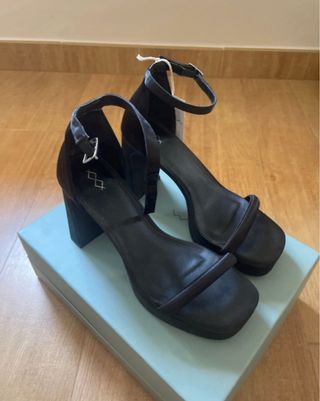 Tacones negros plataforma talla 37