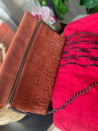 Bolso Carolina Herrera CH Suede Marrón