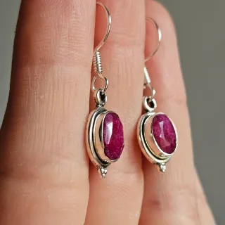 Pendientes plata 925 rubí