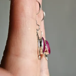 Pendientes plata 925 rubí