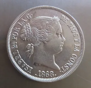 Moneda plata 40 céntimos Escudo 1868