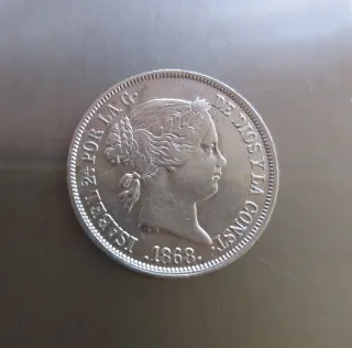 Moneda plata 40 céntimos Escudo 1868