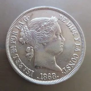 Moneda plata 40 céntimos Escudo 1868