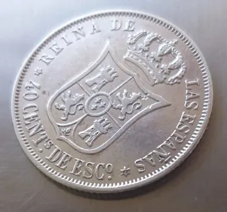 Moneda plata 40 céntimos Escudo 1868