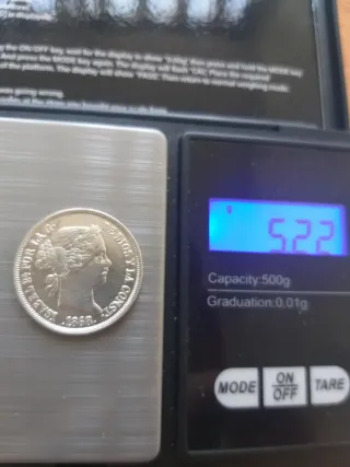Moneda plata 40 céntimos Escudo 1868