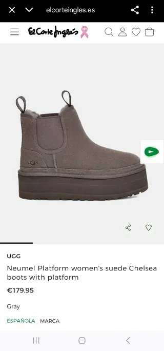 Botas UGG Neumel Platform grises Nuevo
