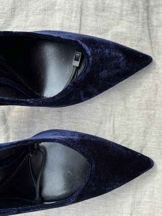 Tacones Zara Terciopelo Punta Talla 38