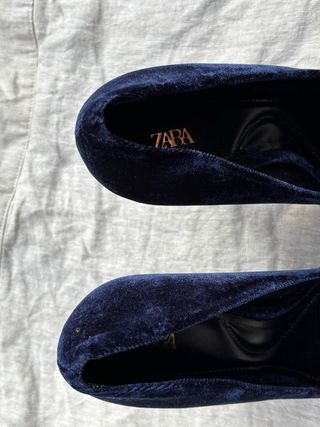 Tacones Zara Terciopelo Punta Talla 38