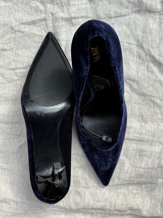 Tacones Zara Terciopelo Punta Talla 38