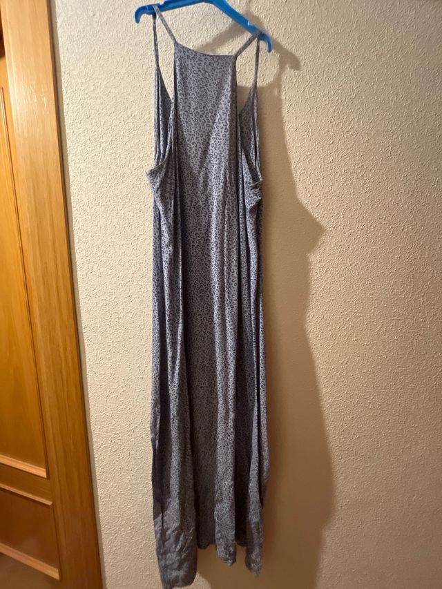 Vestido largo estampado de leopardo