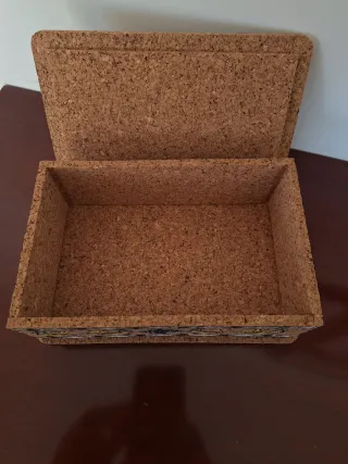  portagioie  vintage in sughero decorata