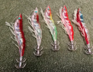 Pack 5 señuelos de pesca para calamar
