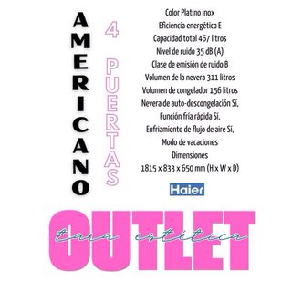 Americano Haier inox 4 puertas HCR3818ENMM 