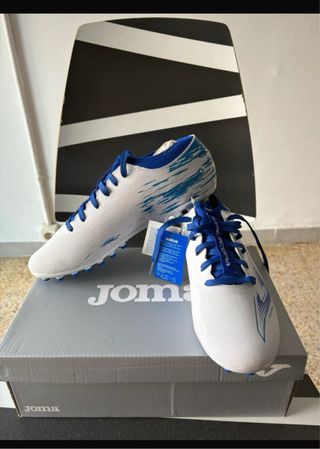 Zapatillas Fútbol Joma Blancas y Azules