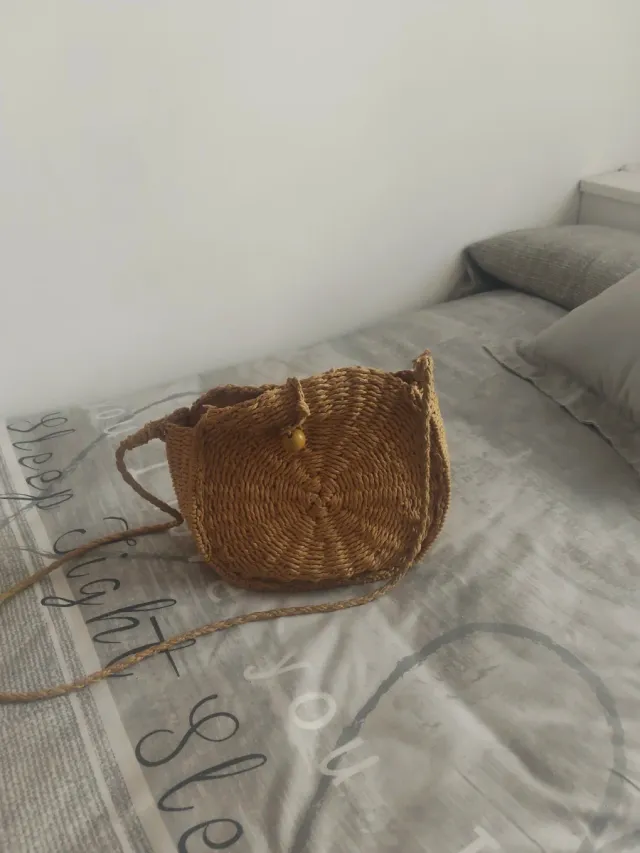Bolso de verano redondo de paja