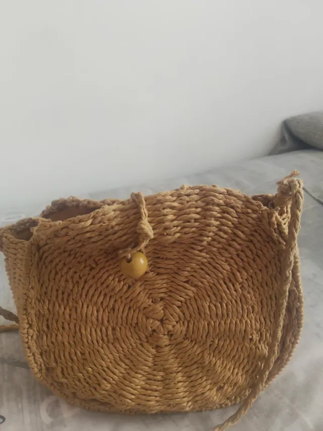 Bolso de verano redondo de paja