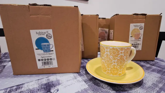 Taza y plato de cerámica Habitat