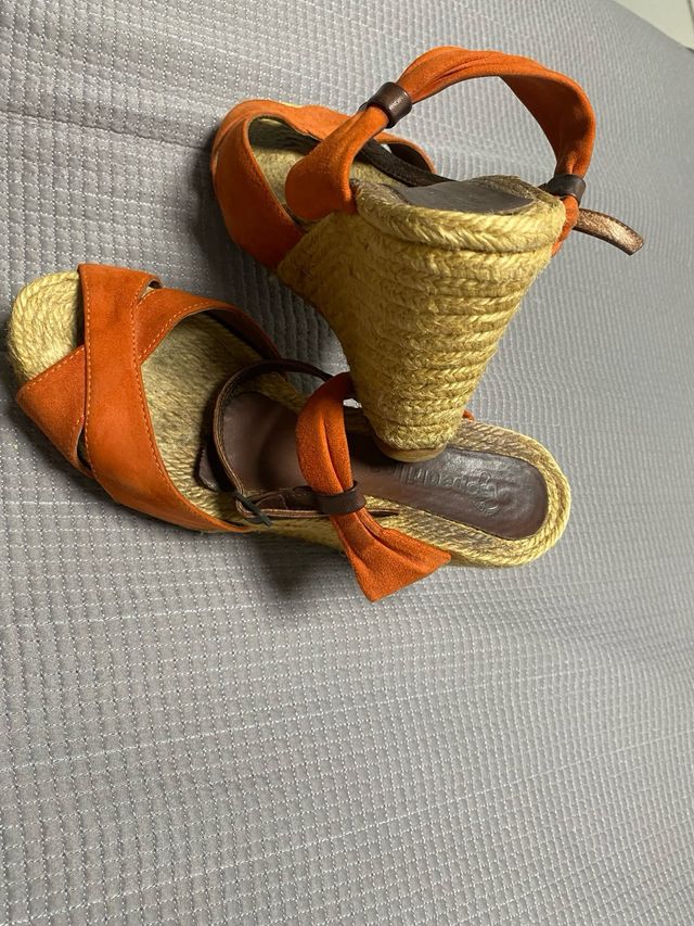 Cuñas ante naranja espadrilles