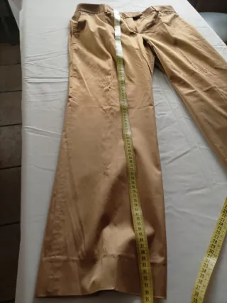 Pantalón Massimo Dutti T42 Dorado