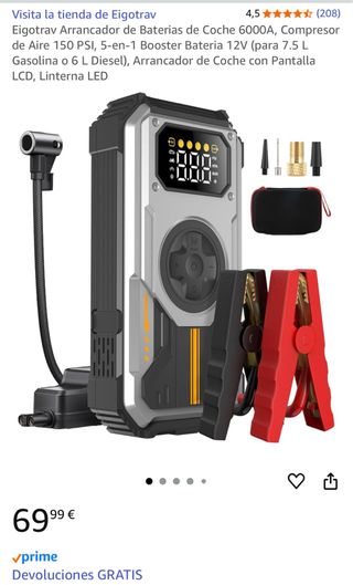 Arrancador Baterías Coche jumpstart 