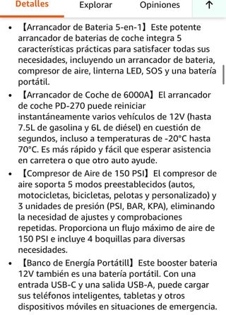 Arrancador Baterías Coche jumpstart 