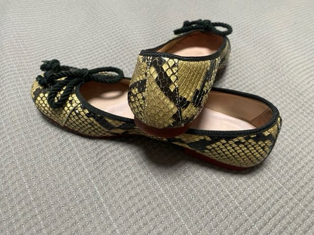 Bailarinas de piel beige y negro