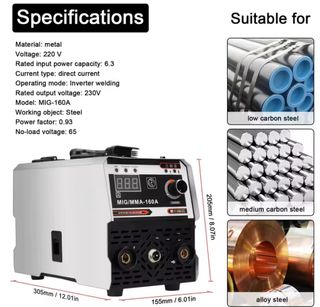 Máquina Soldar MIG/MMA 160A