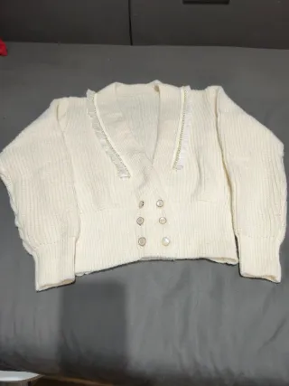 Chaqueta de punto beige 

