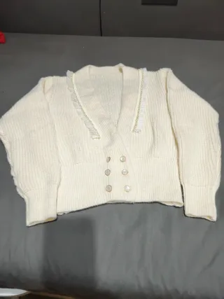 Chaqueta de punto beige 
