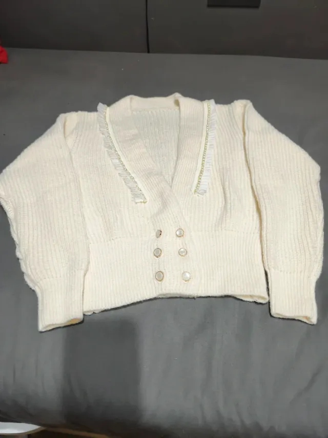 Chaqueta de punto beige