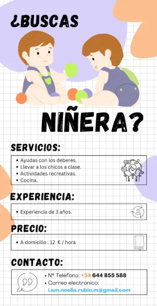 Servicio de Niñera