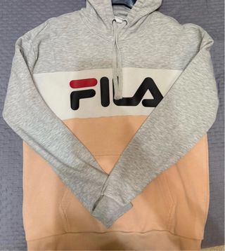 Felpa Fila con cappuccio donna grigio/rosa