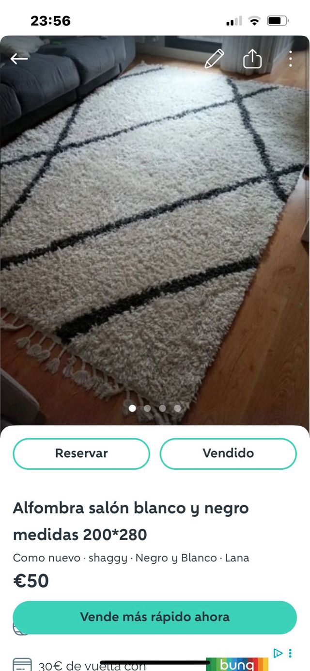 Alfombra Shaggy Diseño Geométrico 200*280