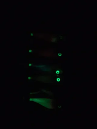 5 Señuelos de calamar,brillan en la oscuridad