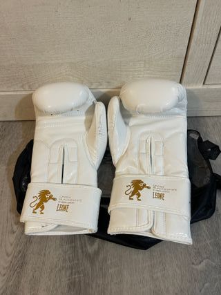 Guantes Boxeo Leone 1947 16oz Blanco