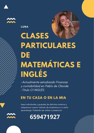 CLASES PARTICULARES MATEMÁTICAS Y/O INGLÉS