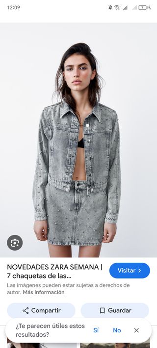 Chaqueta Zara Gris Tachuelas Talla M