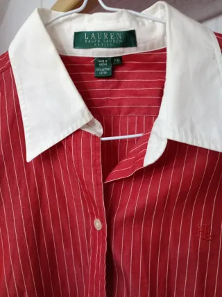Camisa Ralph Lauren Petites Rayas Roja Talla S