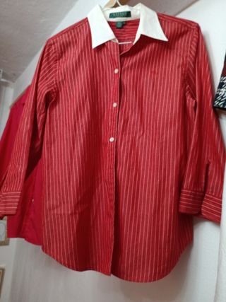 Camisa Ralph Lauren Petites Rayas Roja Talla S