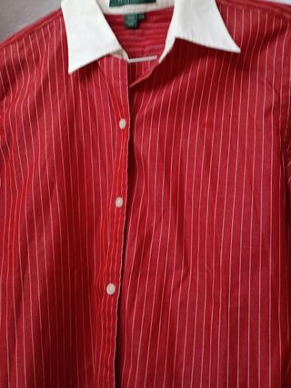 Camisa Ralph Lauren Petites Rayas Roja Talla S