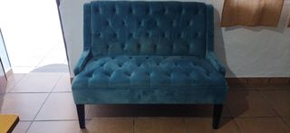 Butaca sillón terciopelo azul