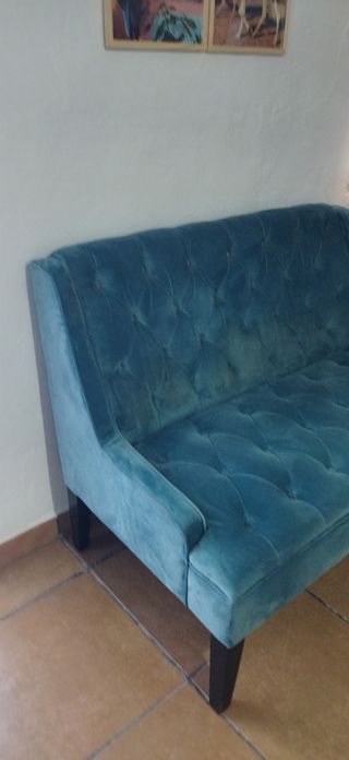 Butaca sillón terciopelo azul