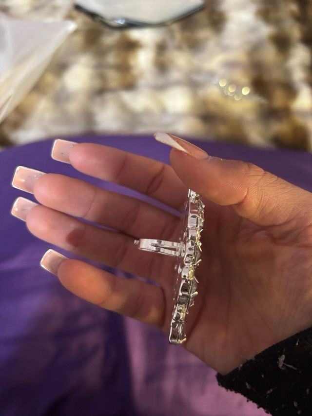 Anillo Hojas Plata con Circonitas