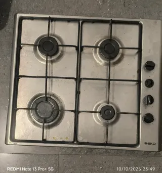 Placa de gas Beko 4 fuegos (3 funcionan)