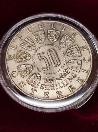 Moneda 50 Chelines Austria Estuche