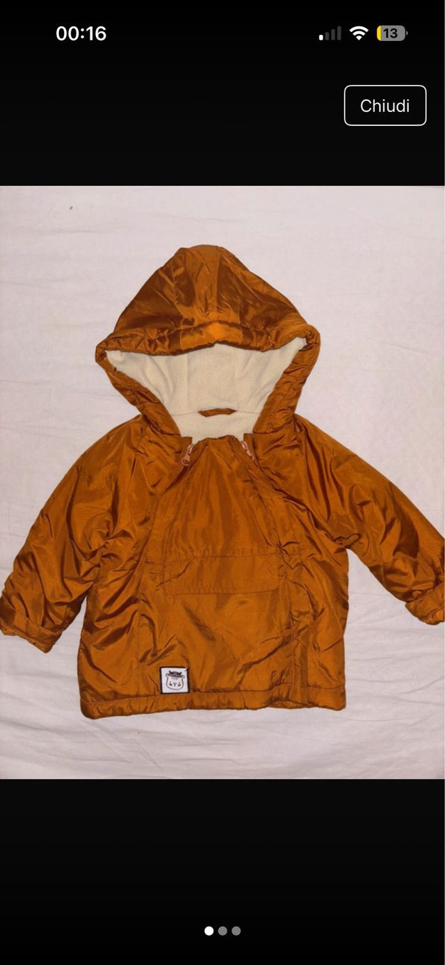 Giubbotto invernale bambino arancione