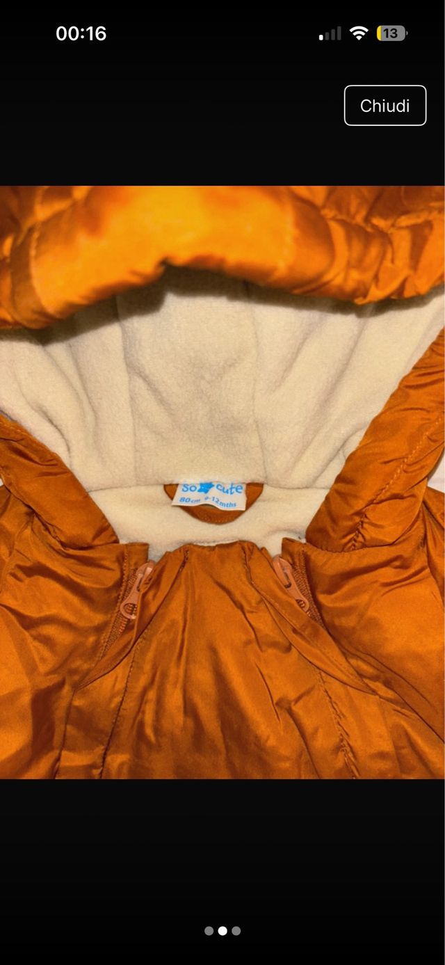 Giubbotto invernale bambino arancione